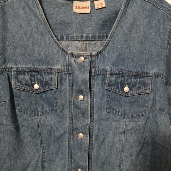 🌅🐎 CROSSROADS WOMEN JEAN TOP. - Picture 5 of 8